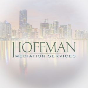 Miami Skyline overlayed with Hoffman Mediation Logo
